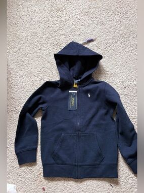 Polo by Ralph Lauren Kids Navy Full-Zip Hoodie with Pony Logo size 6x